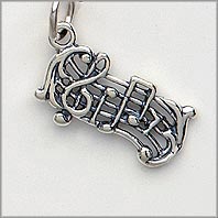 sterling silver music staff charm