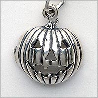 sterling silver pumpkin charm