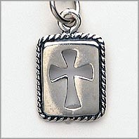 sterling silver rectangle cross charm