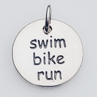 sterling silver triathlon charm