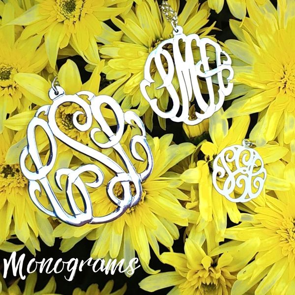 Sterling silver monogram necklaces