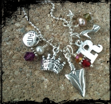 Sterling silver ball chain necklace with charms